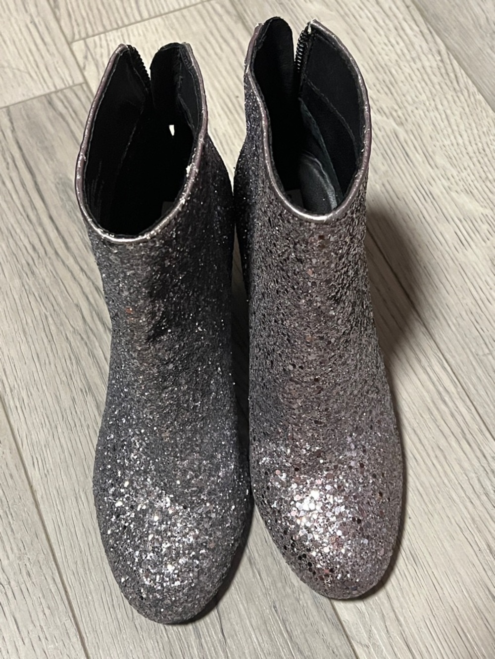 Steve Madden Glitter Ankle Boots in Silver